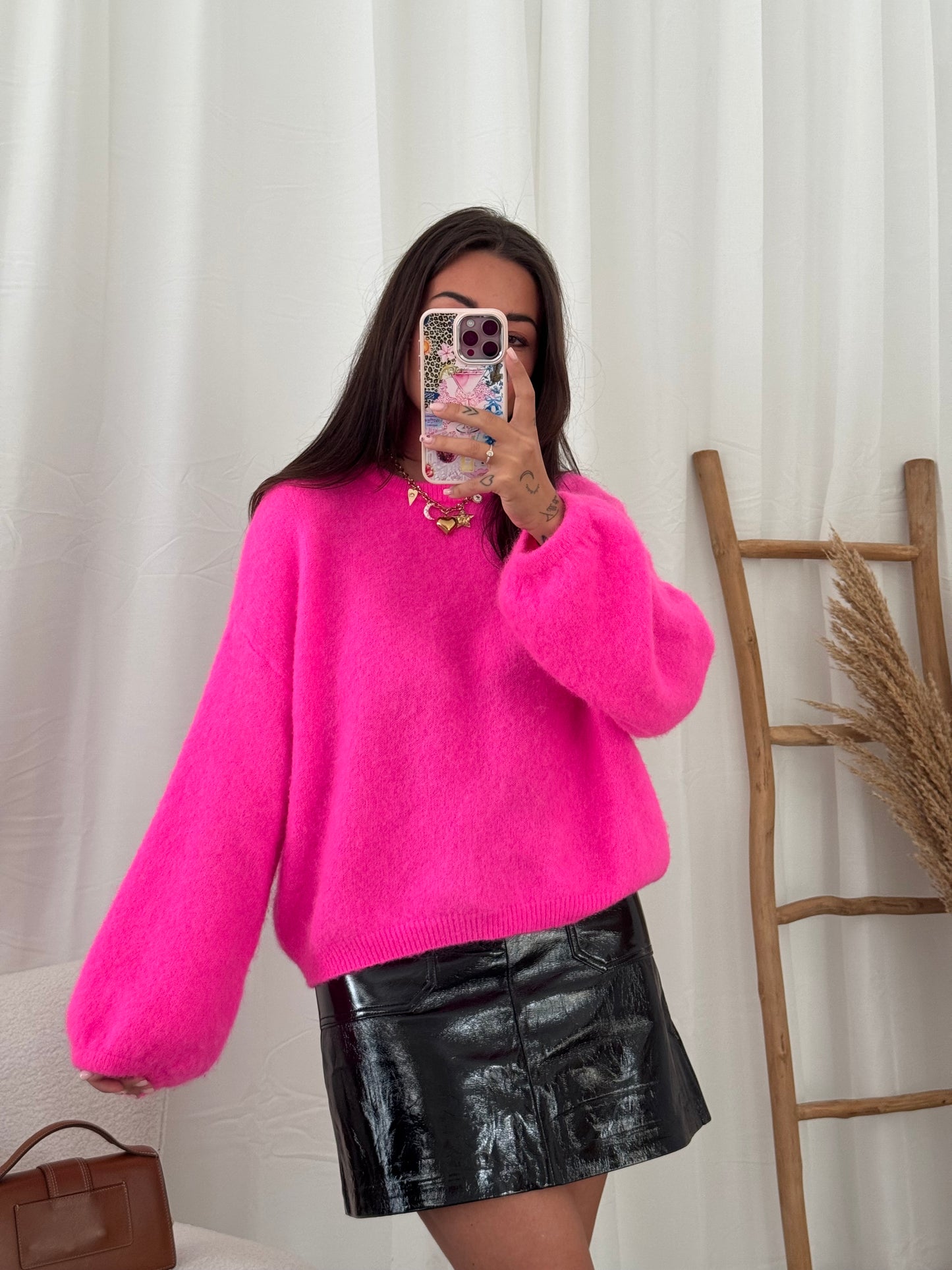 Softest sweater neon pink