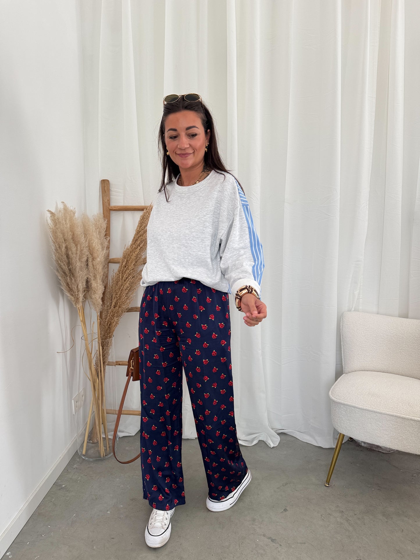 Satin flower pants