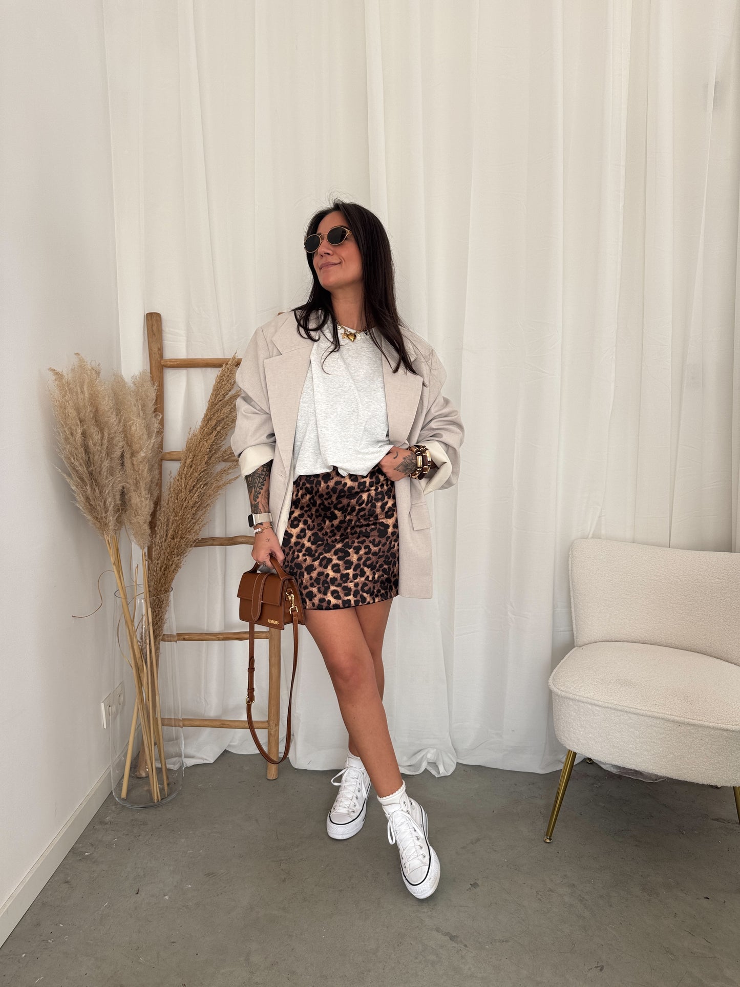 Leo mini silk skirt