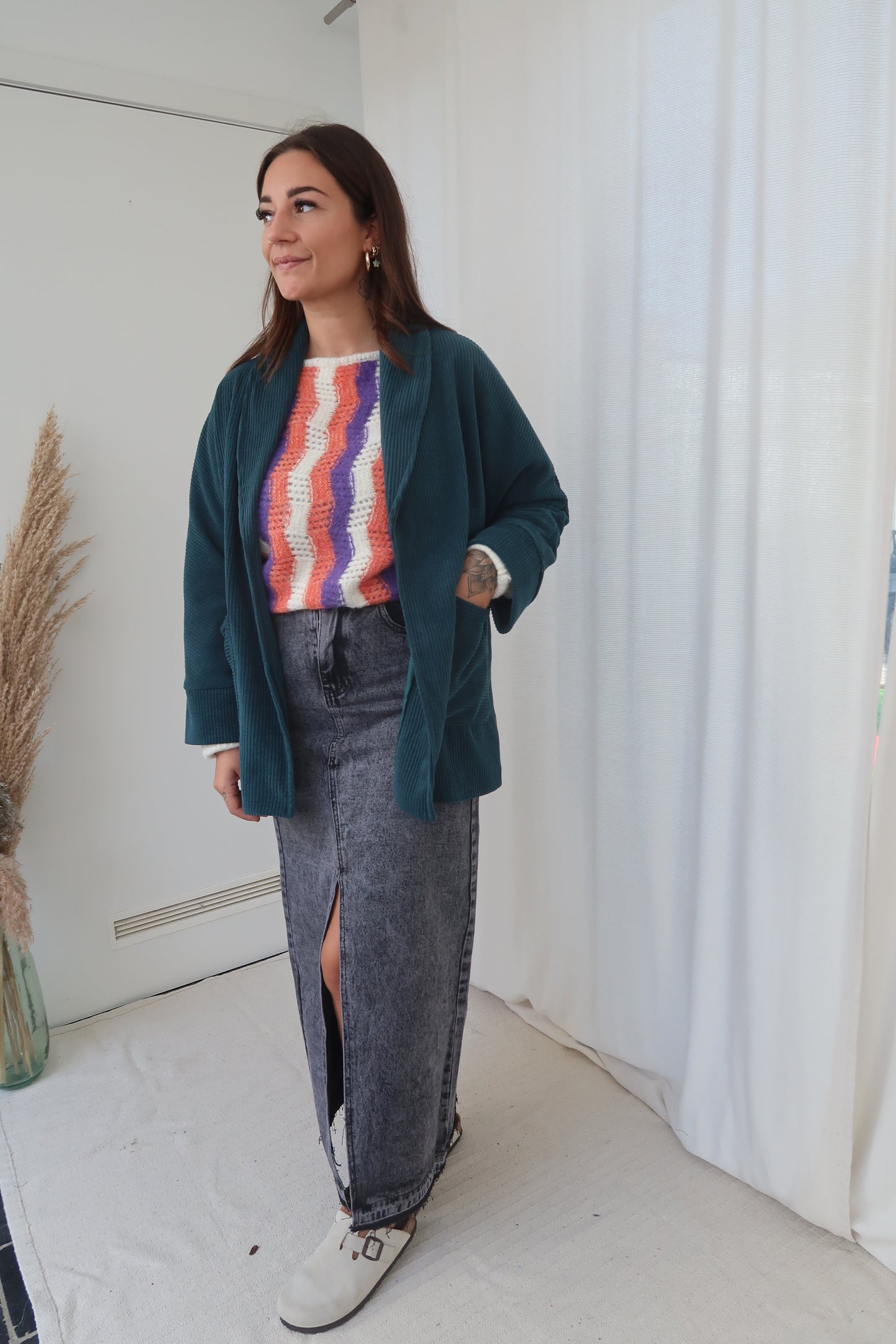 Washed maxi skirt