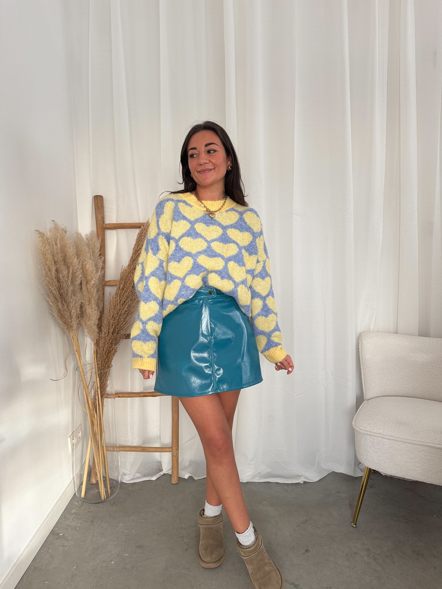 Yellow heart sweater