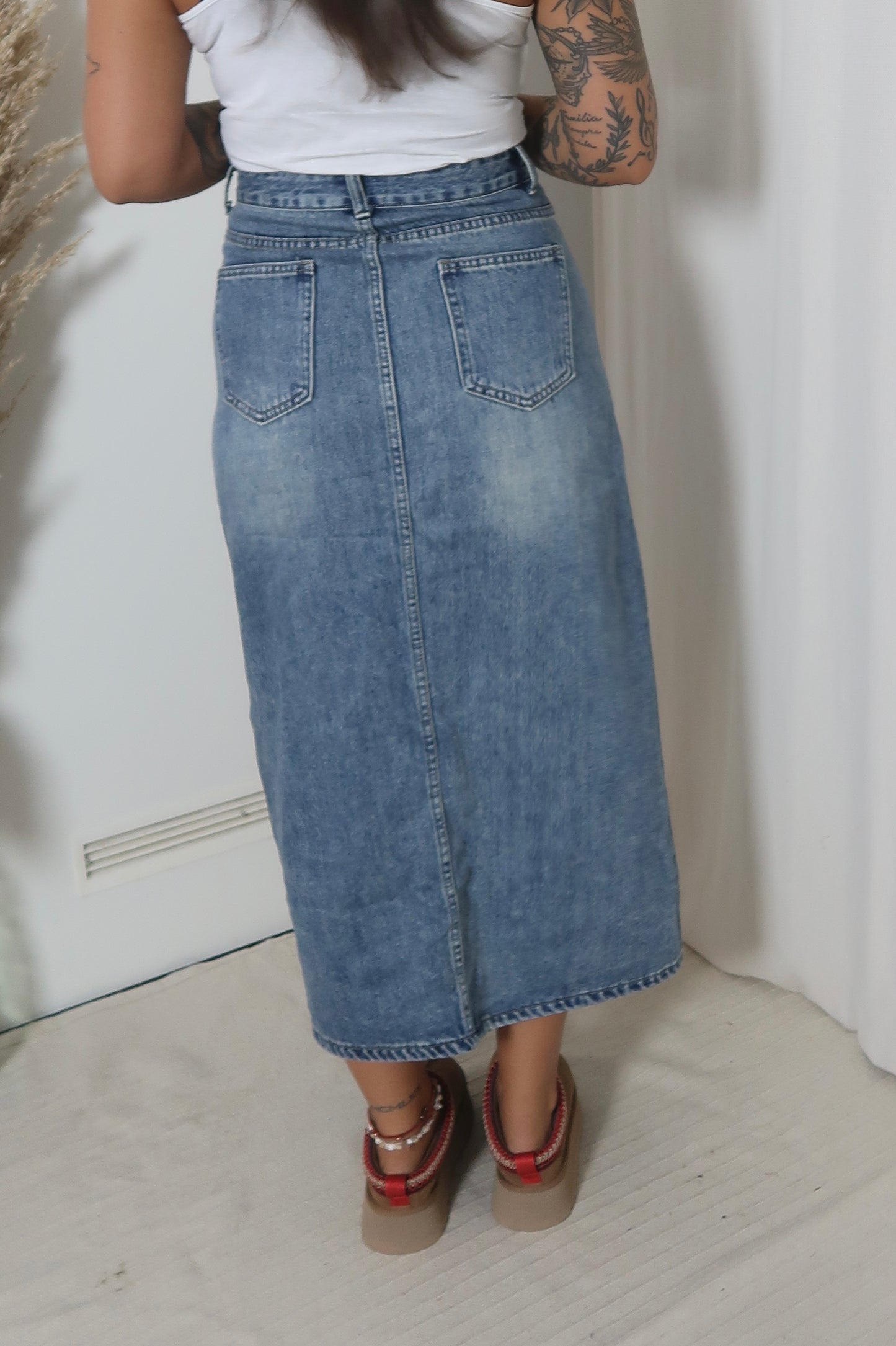 Maxi denim skirt