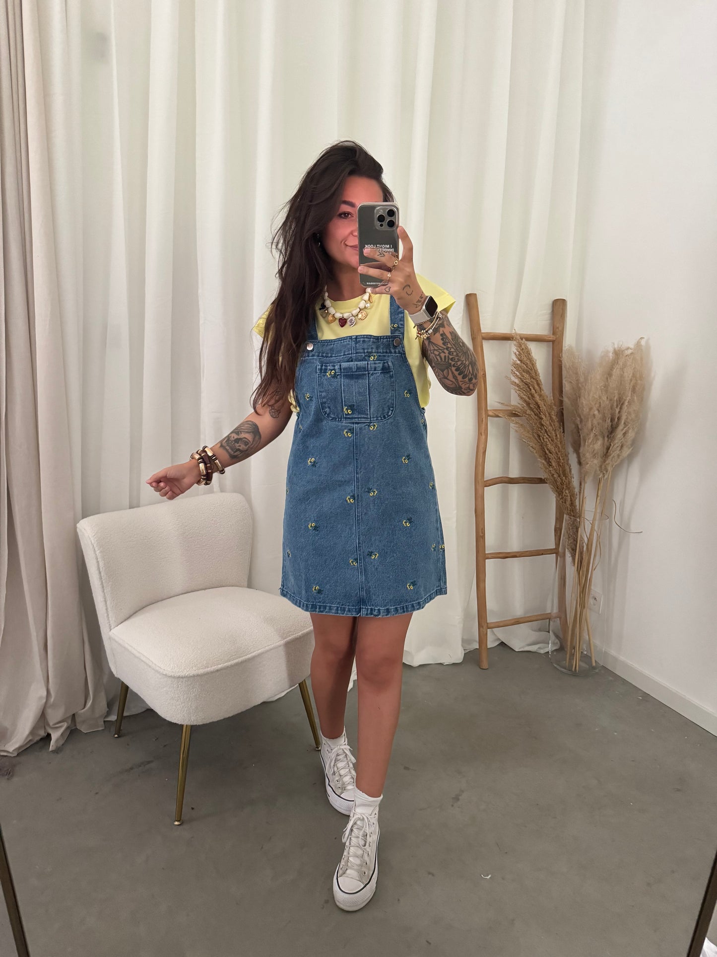 Flower salopette dress