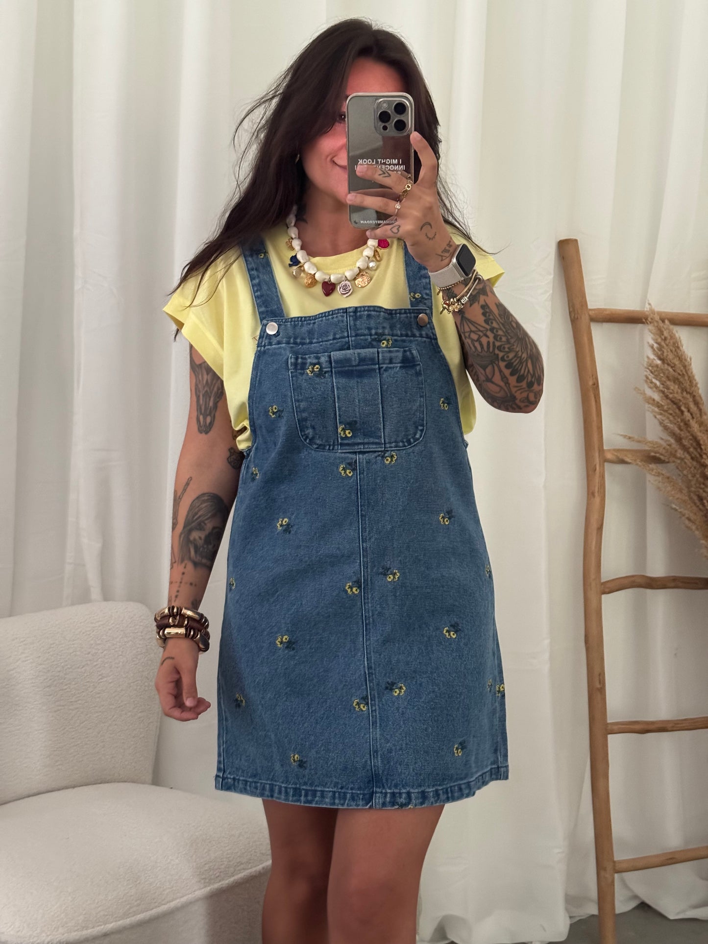 Flower salopette dress
