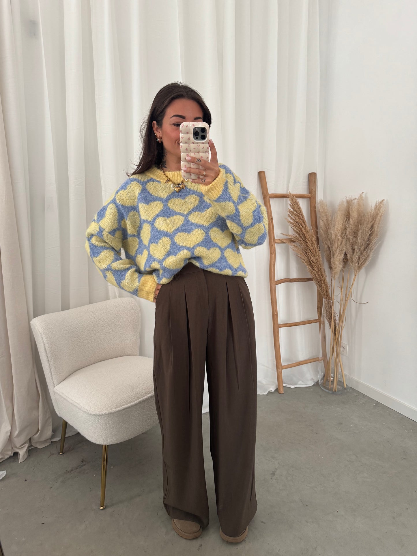 Yellow heart sweater