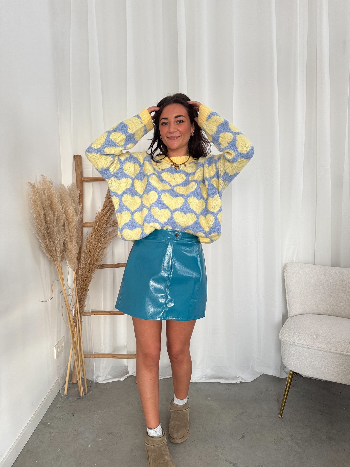 Yellow heart sweater