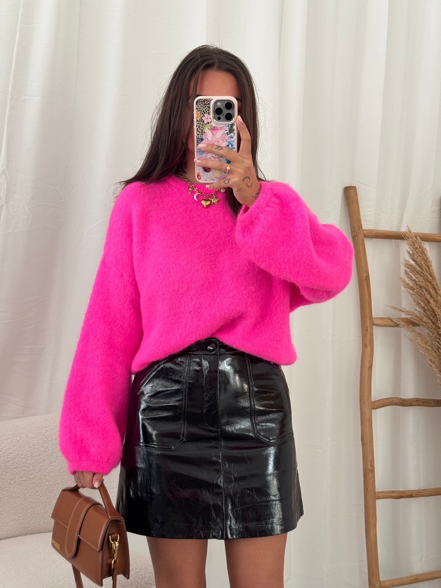 Softest sweater neon pink