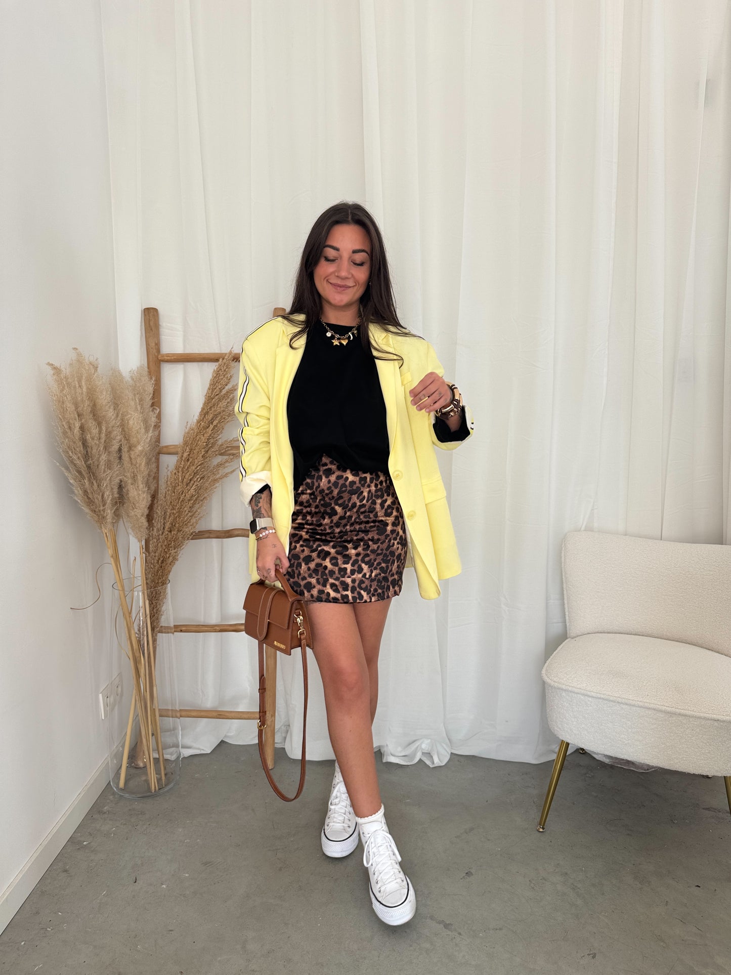 Leo mini silk skirt
