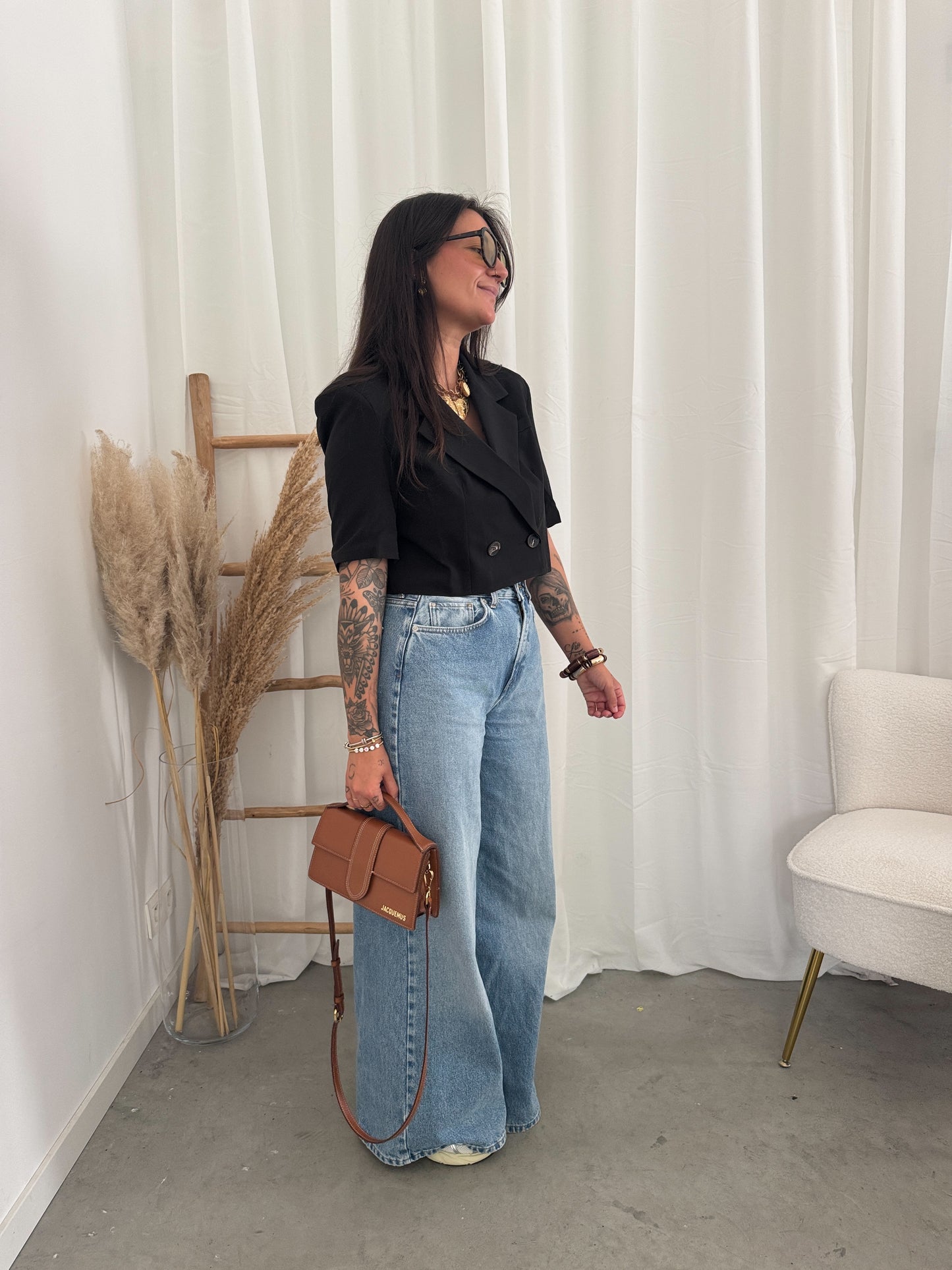 Crop blazer black