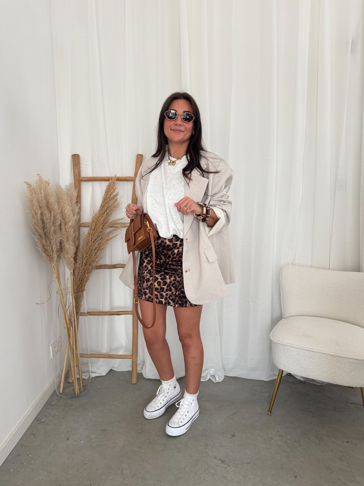 Leo mini silk skirt