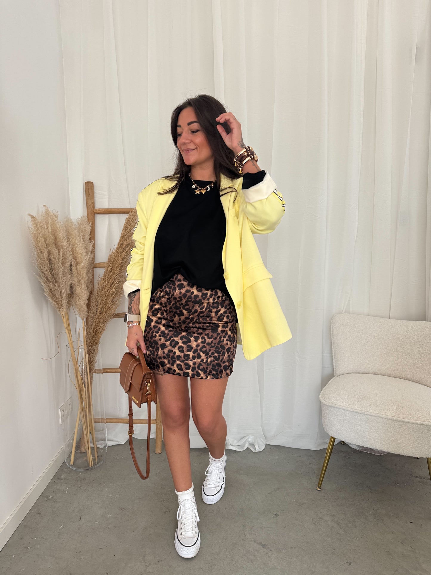 Leo mini silk skirt