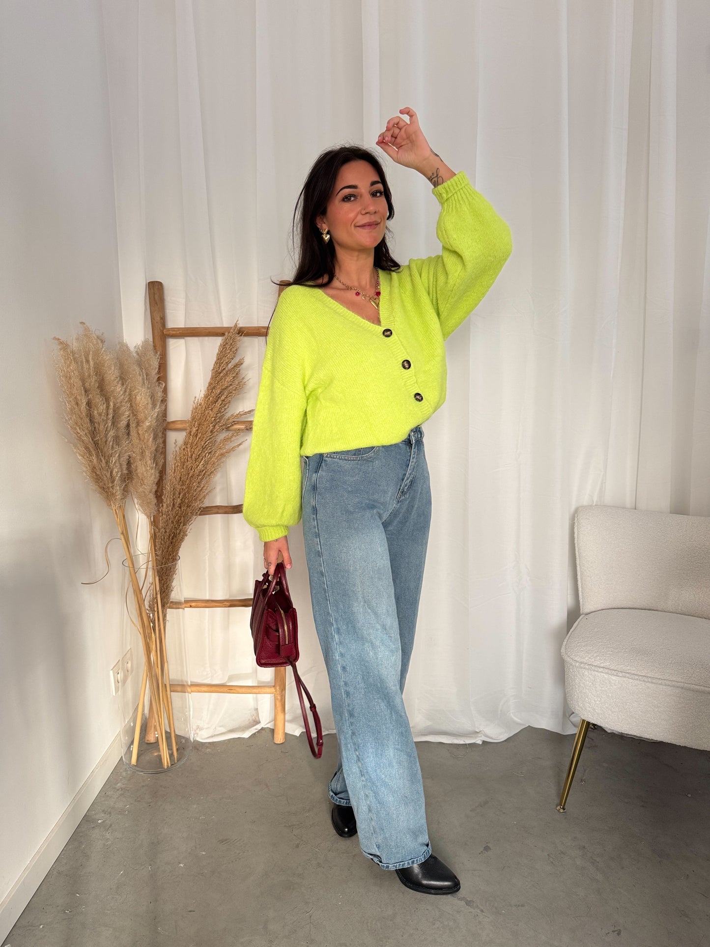 Dante cardigan lime