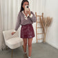 PU skirt burgundy