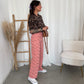 Old rose flower denim