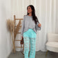 Sporty lace pants turquoise