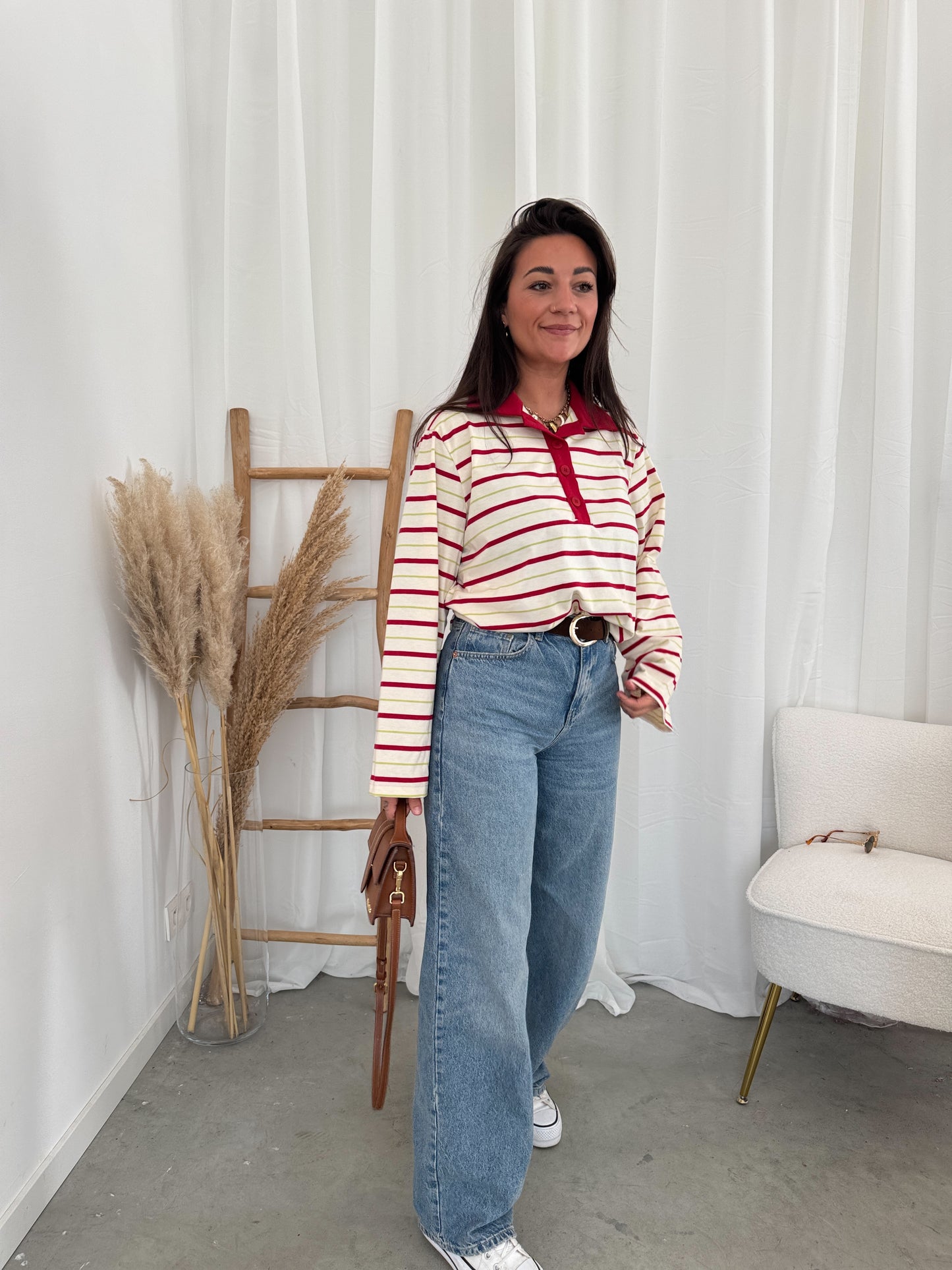 Striped polo shirt