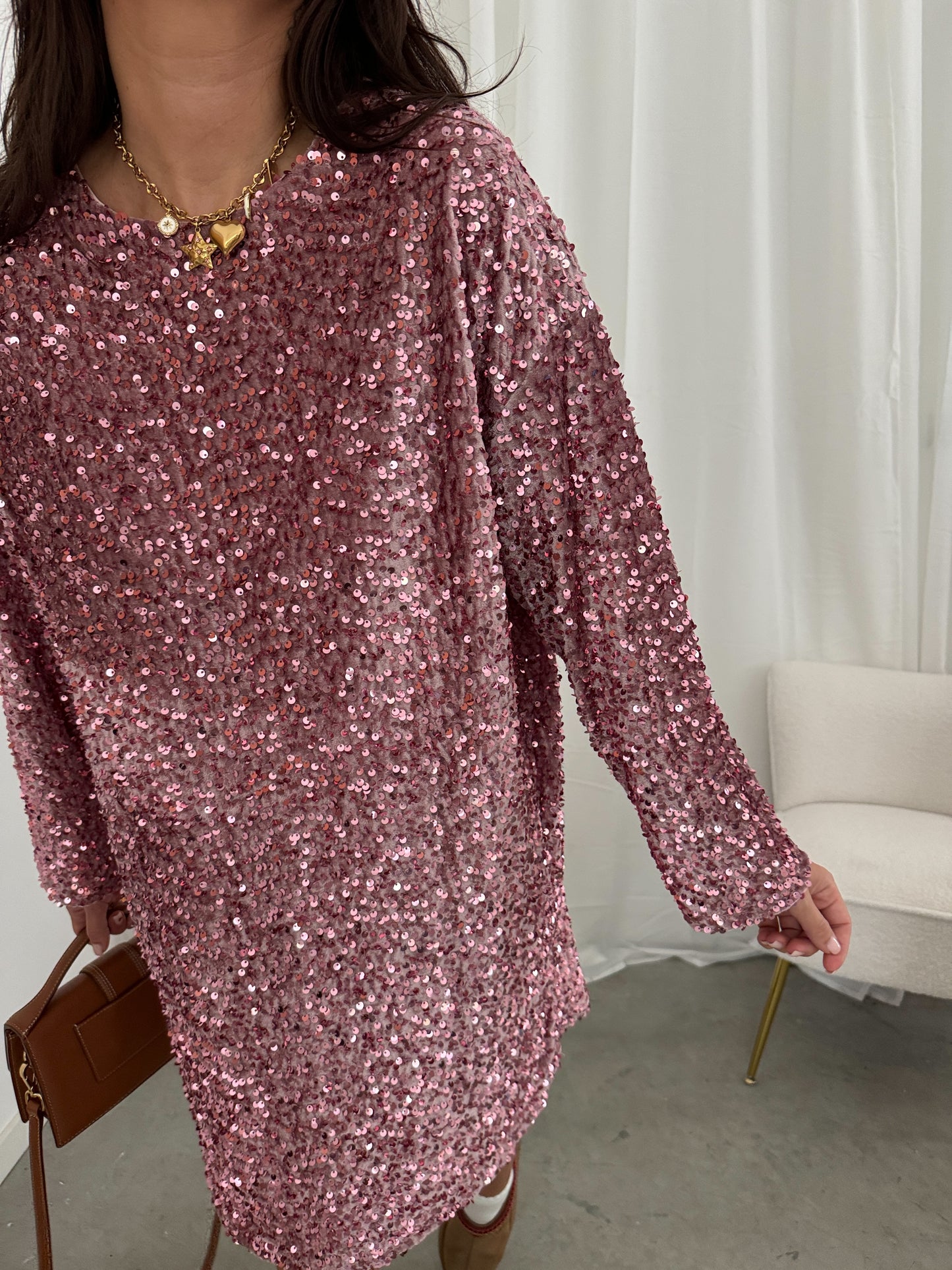 Sequin dress pink