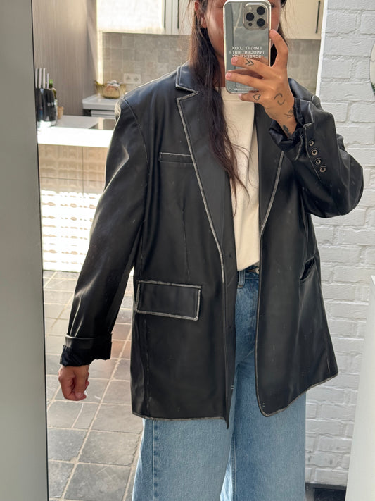 PL leather blazer