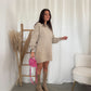 Soft sweaterdress beige