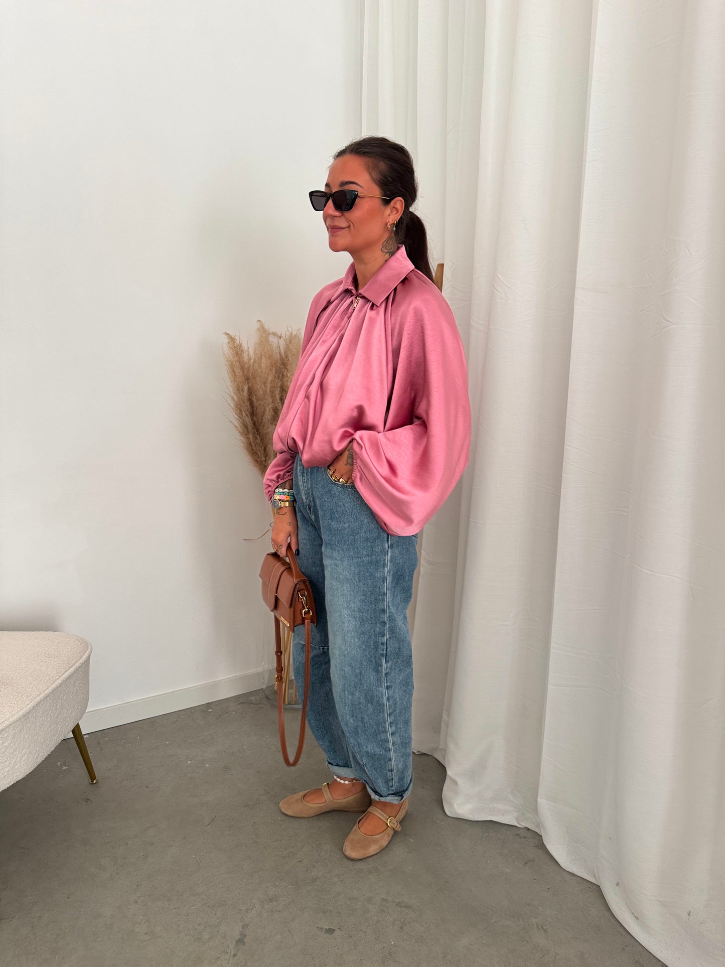 Pep satin veste pink