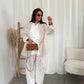 Lace pants white