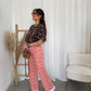 Old rose flower denim