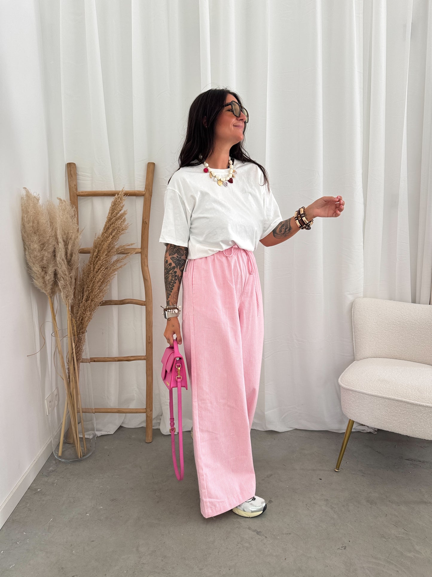 Evie wide pants pink