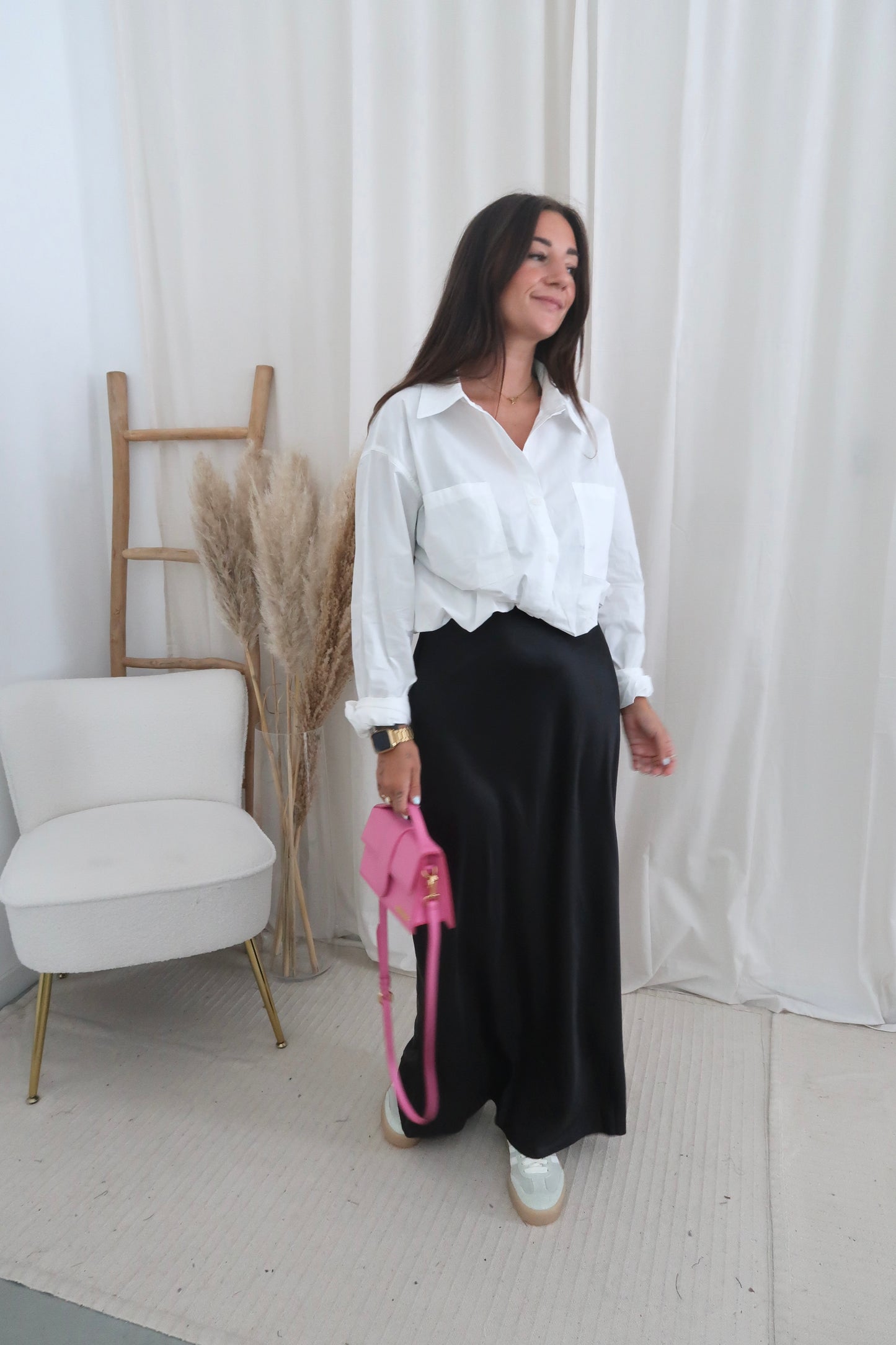 Maxi silk skirt