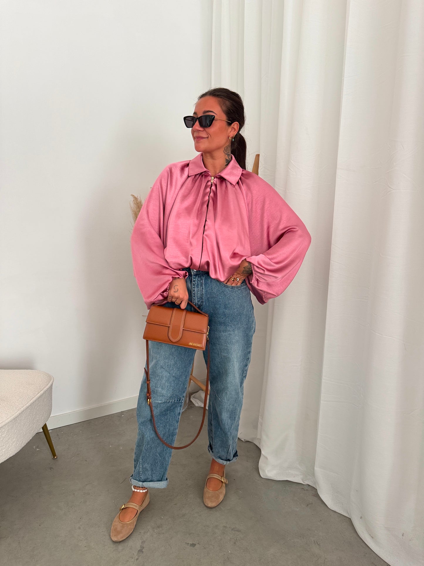 Pep satin veste pink