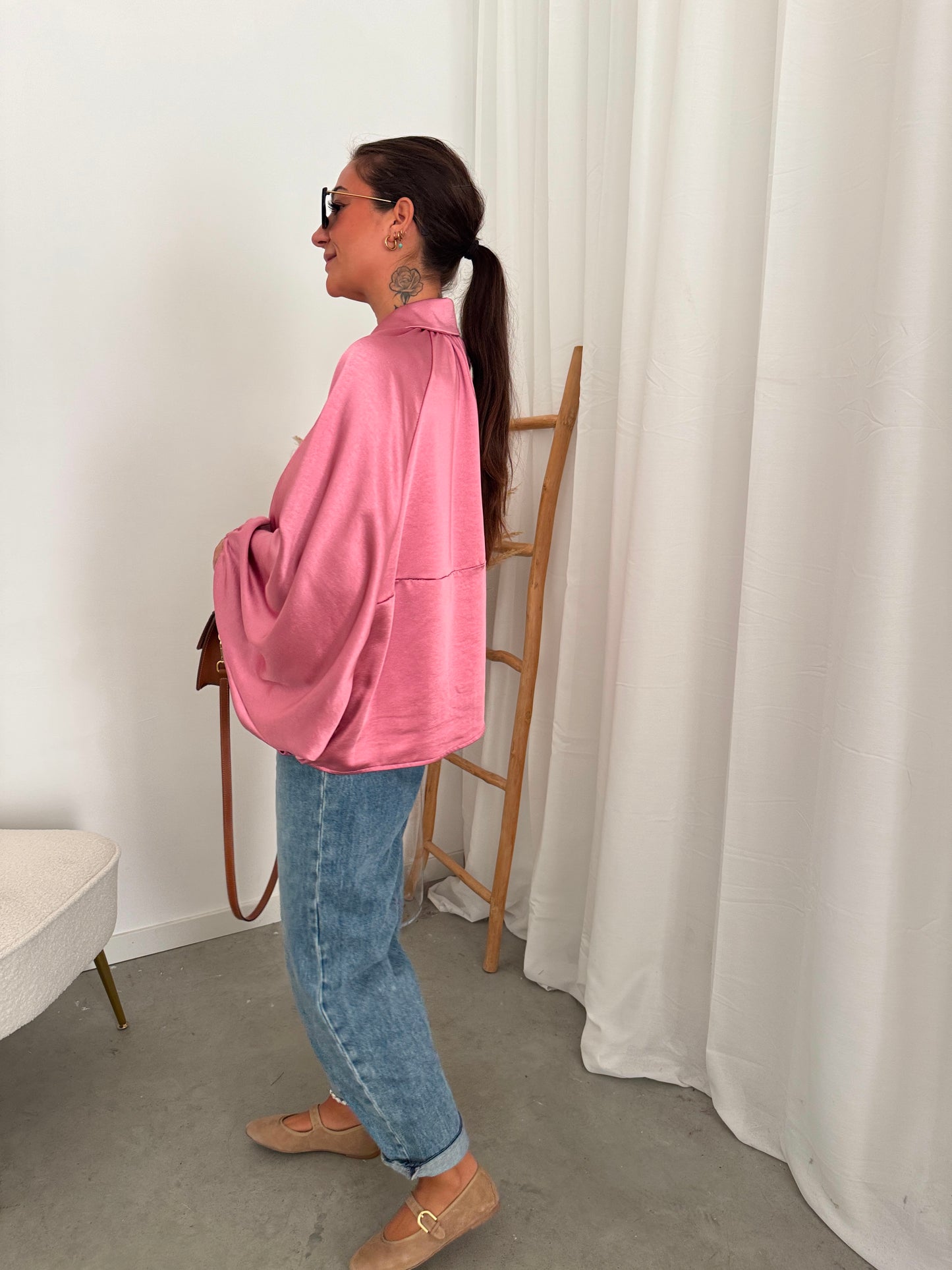 Pep satin veste pink