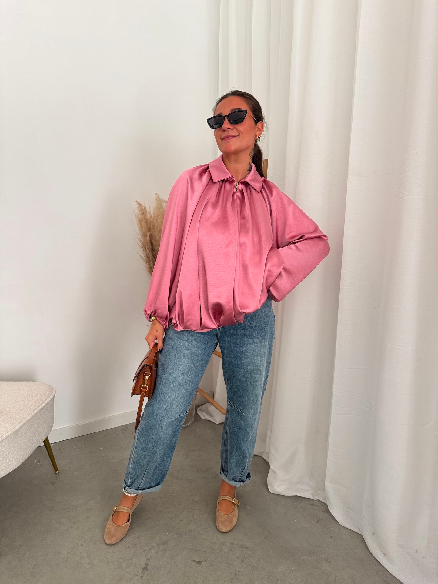 Pep satin veste pink