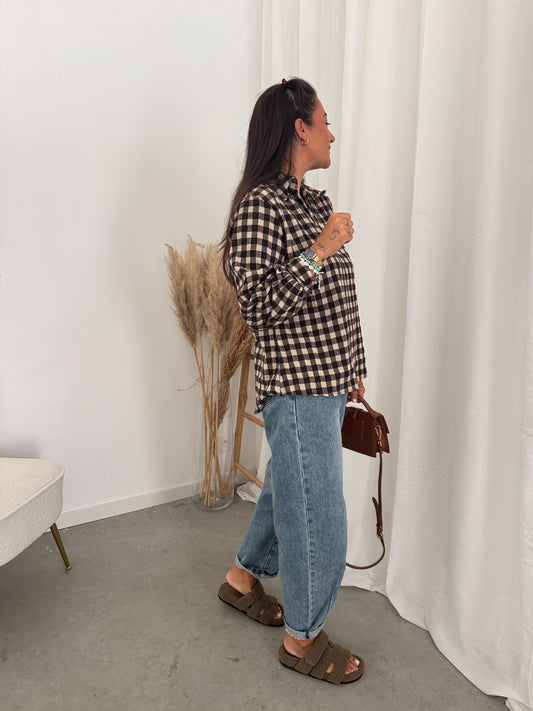Checked coton blouse