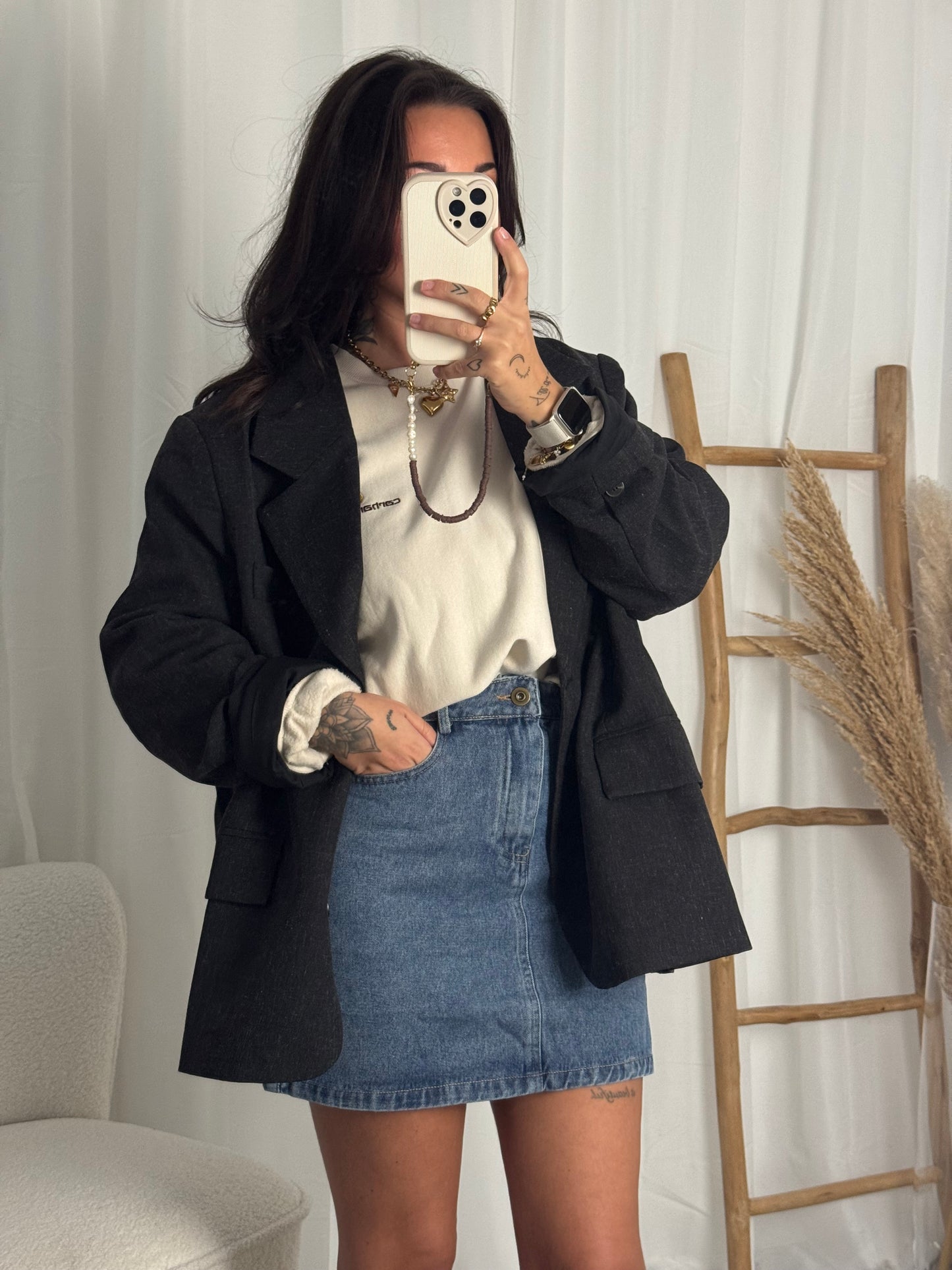 Mini denim skirt