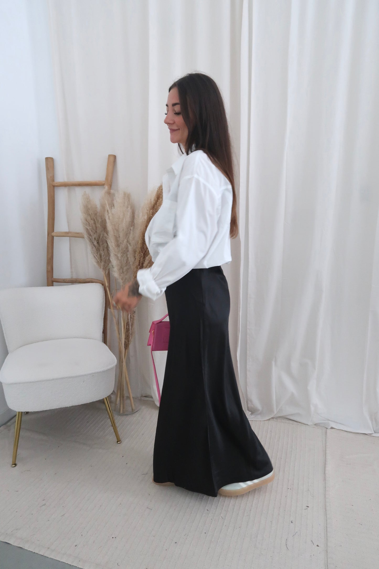 Maxi silk skirt