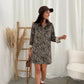 Corduroy leopard dress