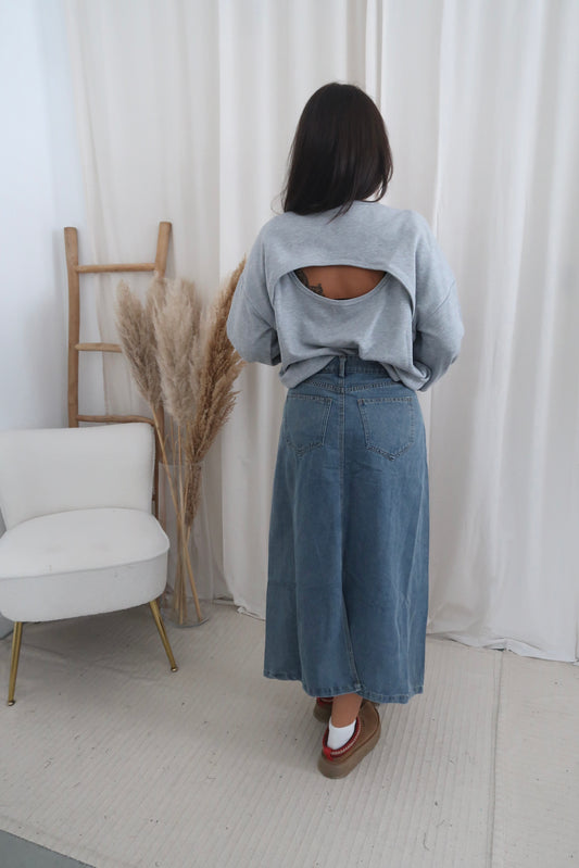 Open back sweater