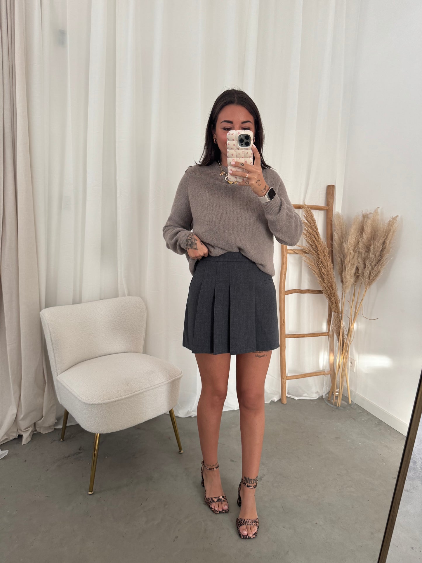 Marie skort grey