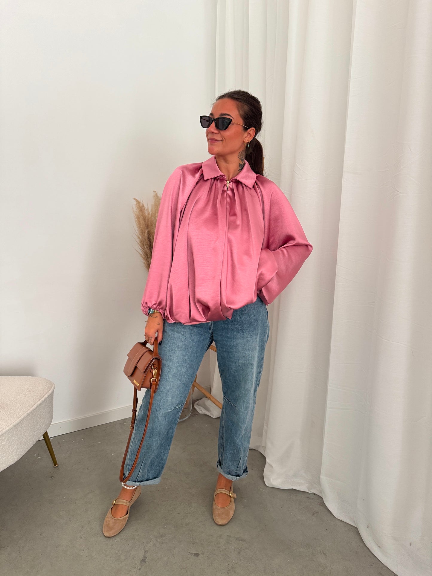 Pep satin veste pink