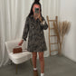 Corduroy leopard dress