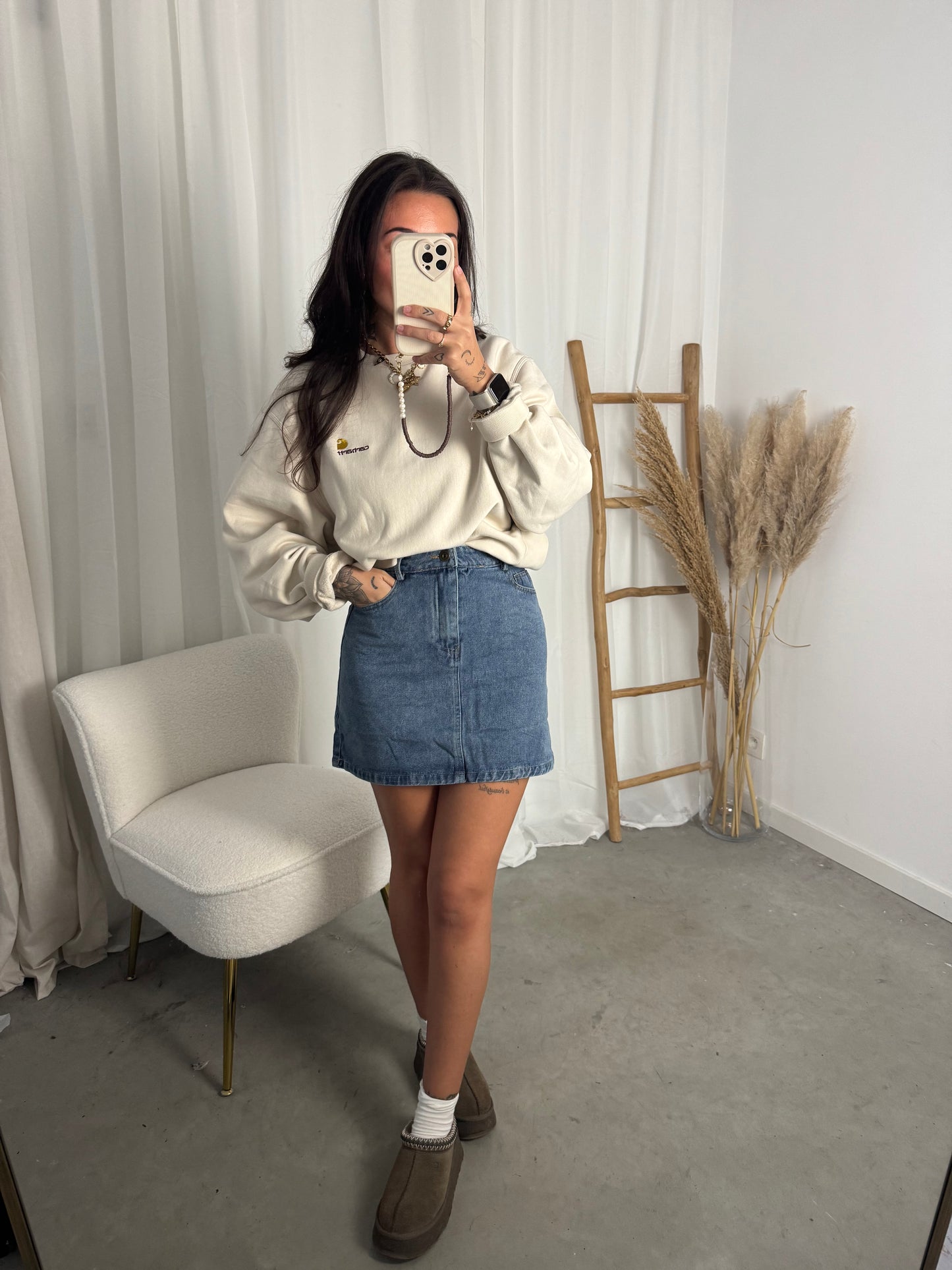 Mini denim skirt