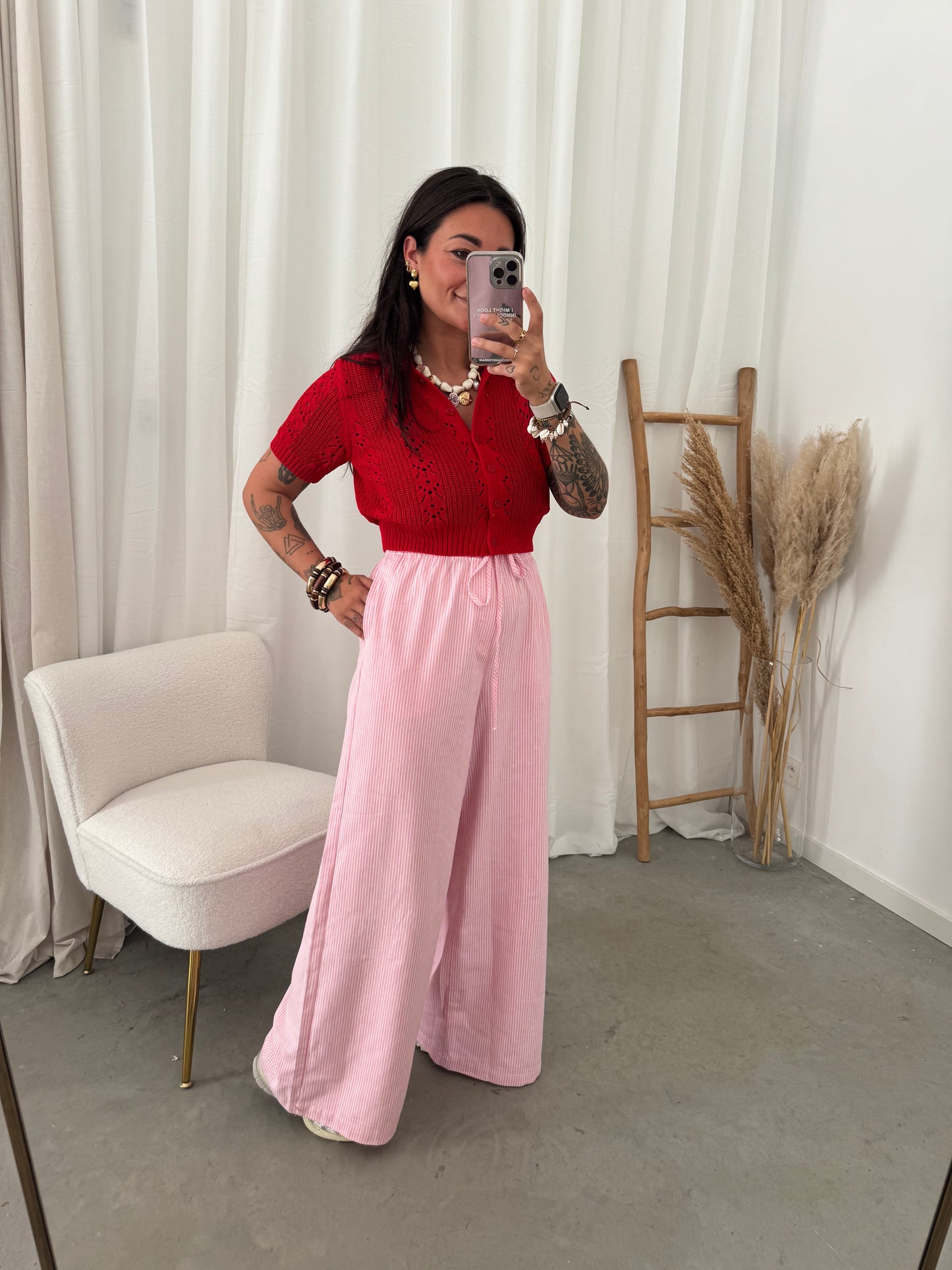 Evie wide pants pink
