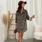 Corduroy leopard dress