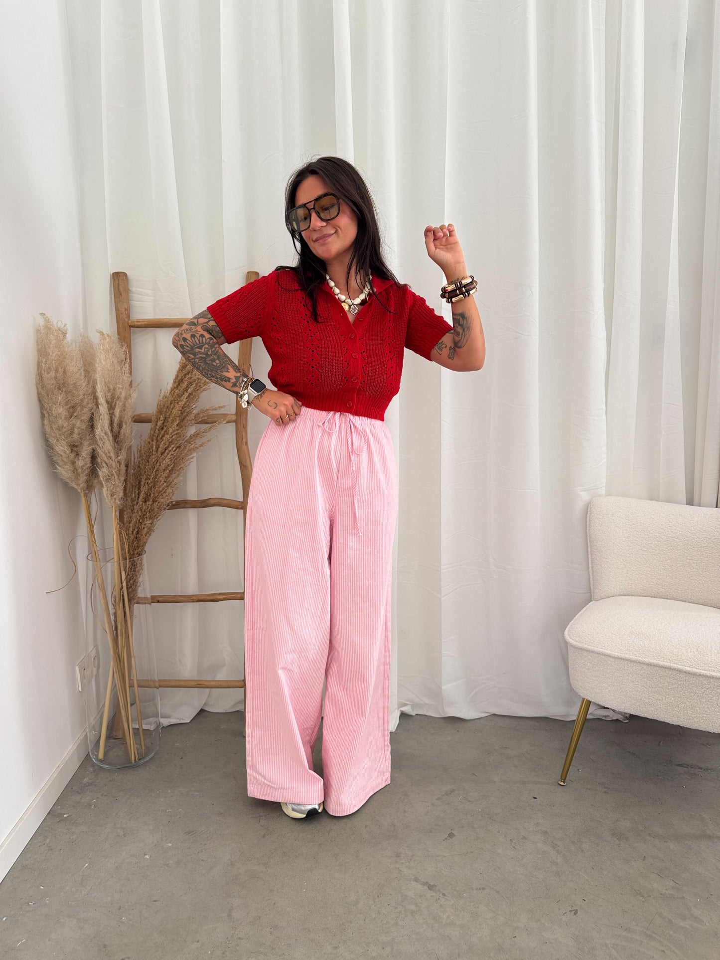 Evie wide pants pink