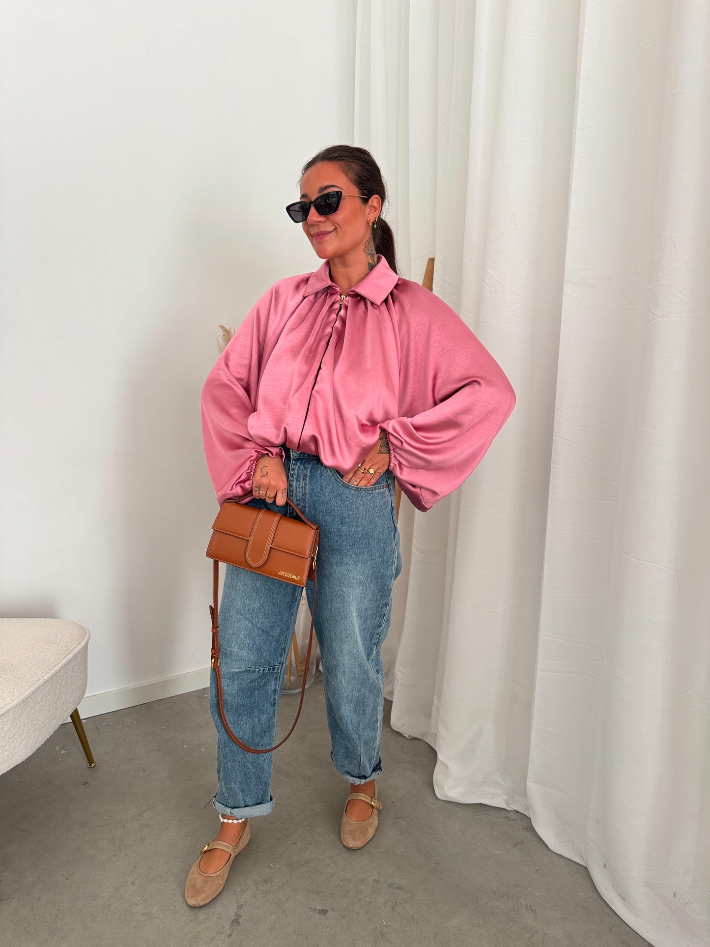 Pep satin veste pink