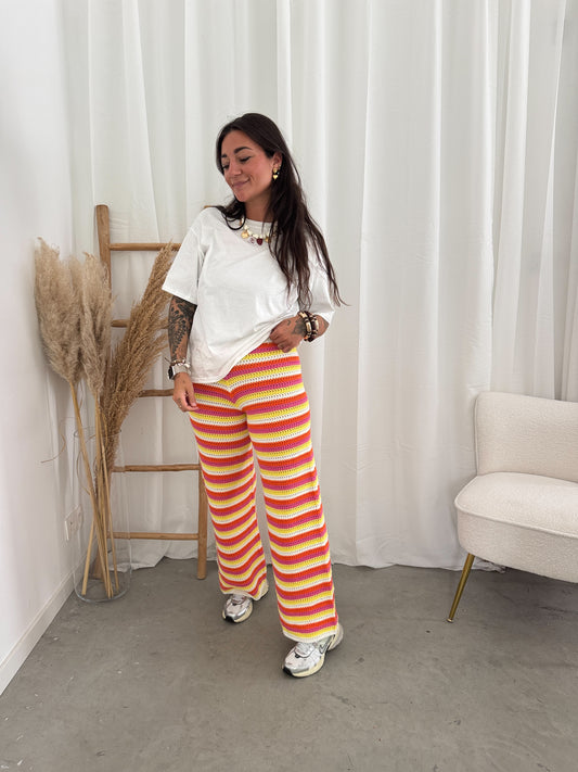Crochet striped pants