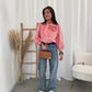 Checked bow blouse