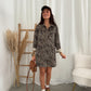 Corduroy leopard dress