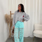 Sporty lace pants turquoise
