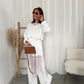 Lace pants white
