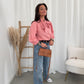 Checked bow blouse